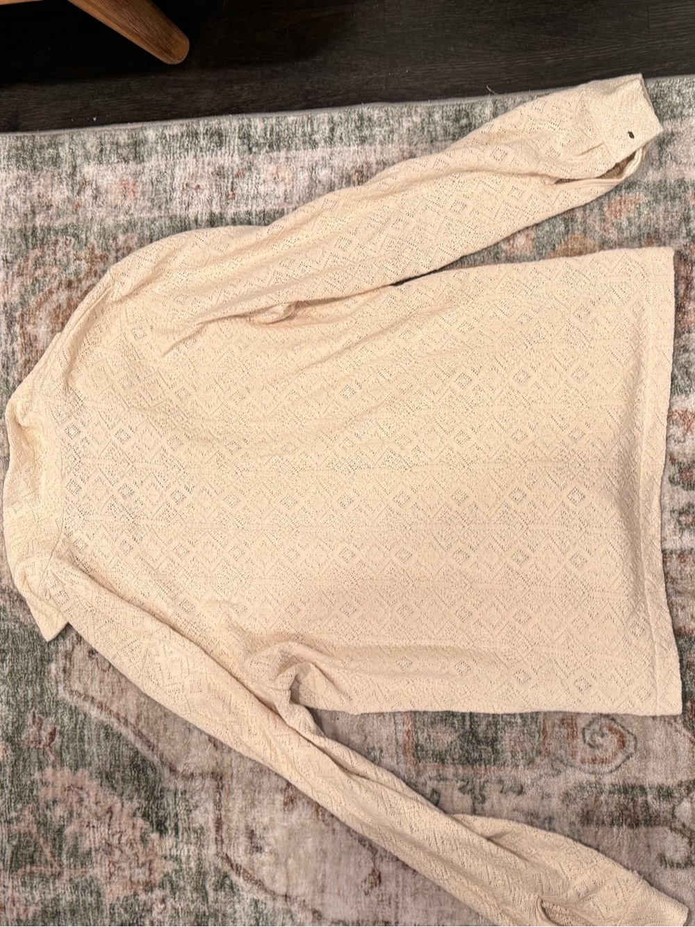 H&M Cream Textured Button-Front Jacket - Picture 3 of 3